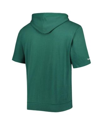 Men's Green Green Bay Packers Washed Short Sleeve Pullover Hoodie