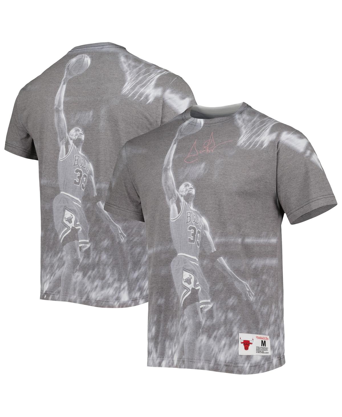 Shop Mitchell & Ness Men's  Scottie Pippen Heather Gray Chicago Bulls Above The Rim T-shirt