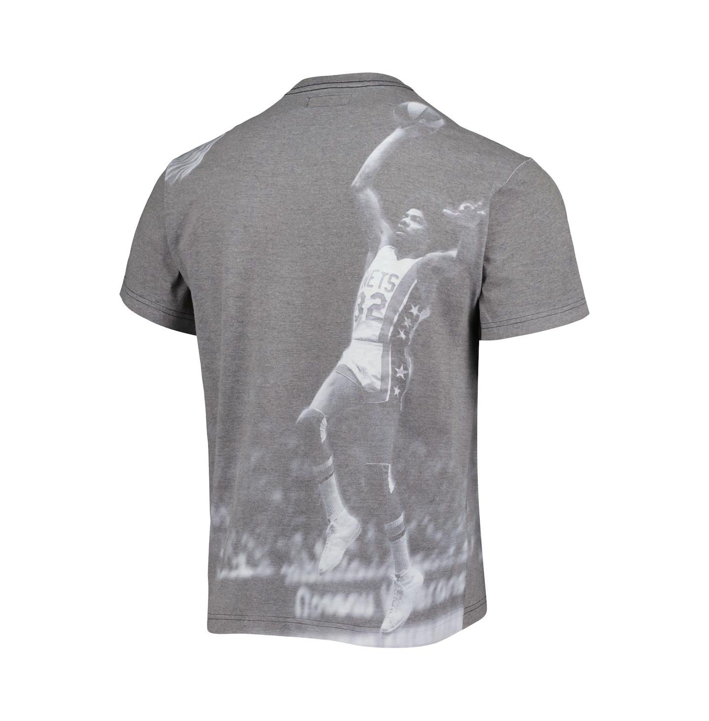 Мужская футболка Mitchell & Ness Julius Erving Heather Gray New York Nets Above The Rim — фото 2