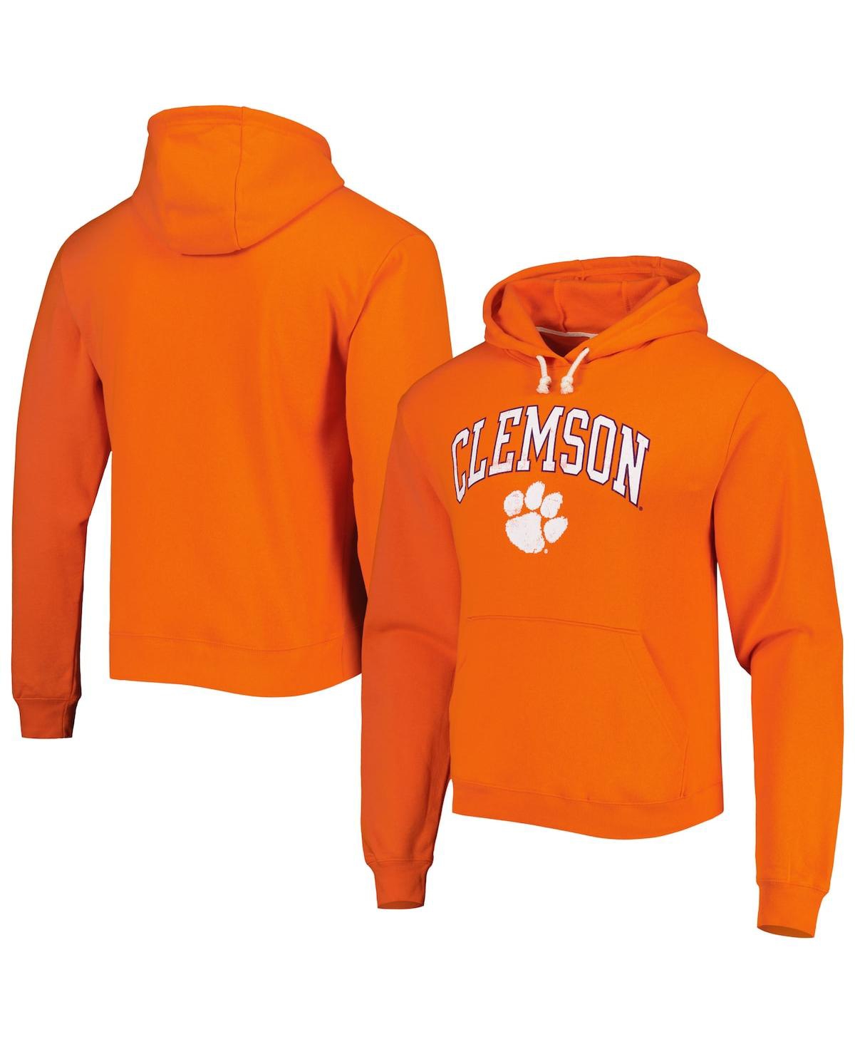 Men's League Collegiate Wear Orange Clemson Tigers Arch Essential Fleece Pullover Hoodie - Orange