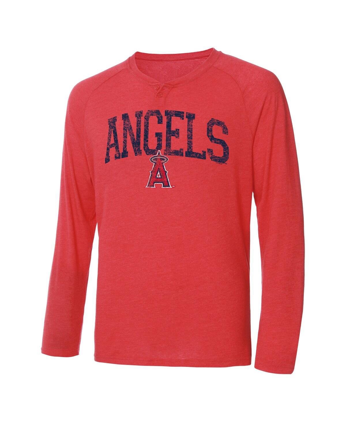 Men's Concepts Sport Red Los Angeles Angels Inertia Raglan Long Sleeve Henley T-shirt - Red