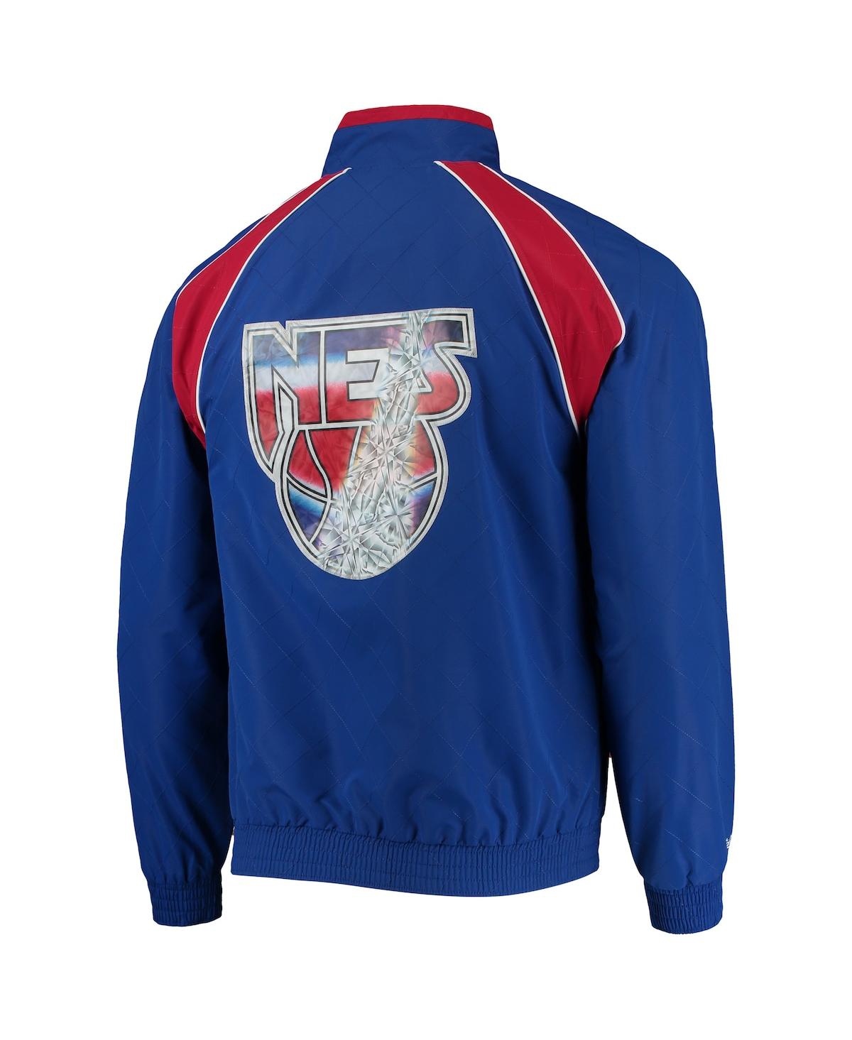 Mitchell & Ness New Jersey Nets Blue  Hardwood Classics 75th Anniversary Authentic Warmup Raglan Full In Blue