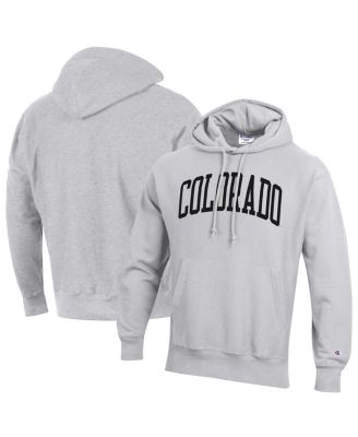 Men s Heathered Gray Colorado Buffaloes Team Arch Reverse Weave Pullover Hoodie