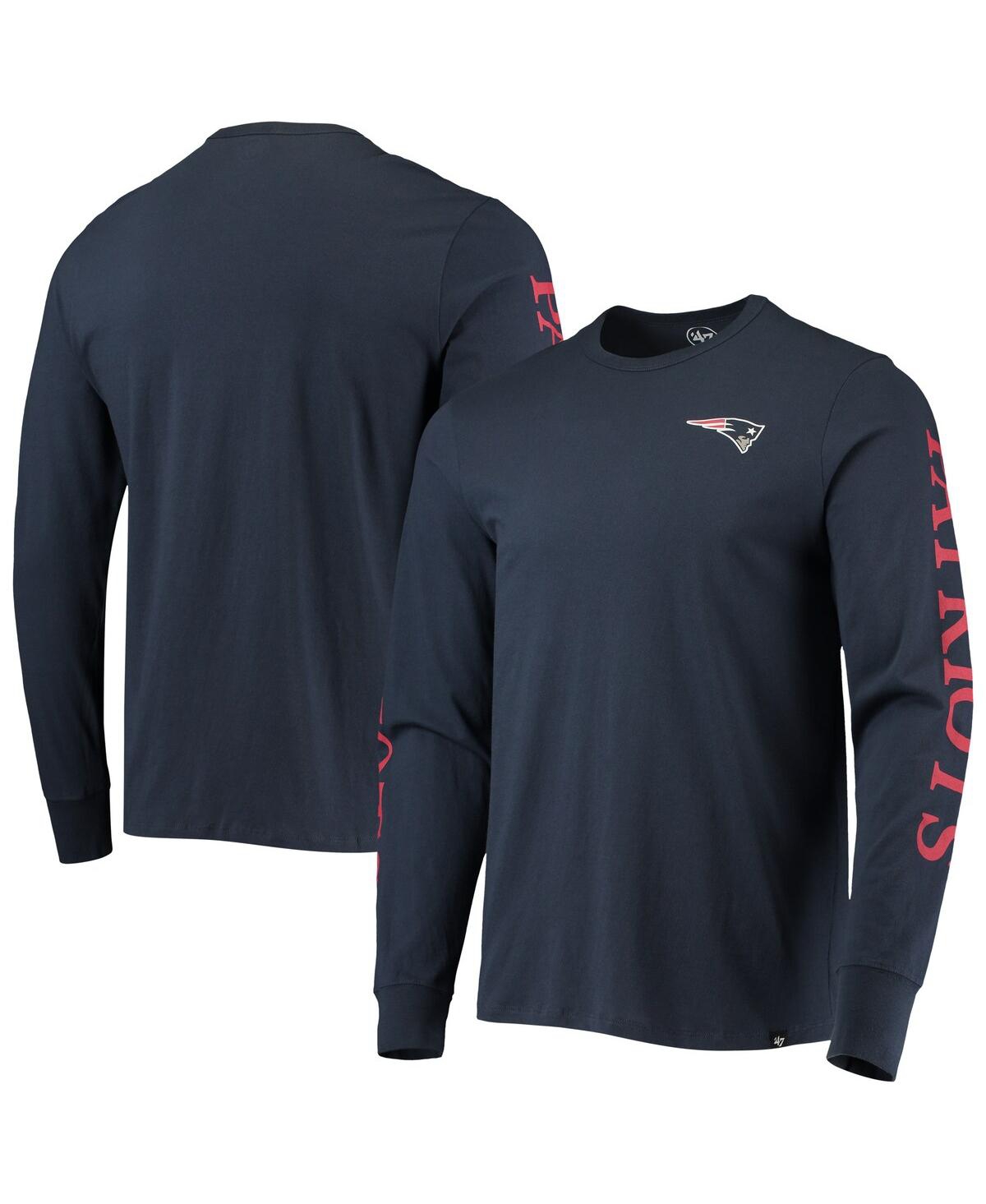 Men's '47 BrandNew England Patriots Franklin Long Sleeve T-shirt - Navy