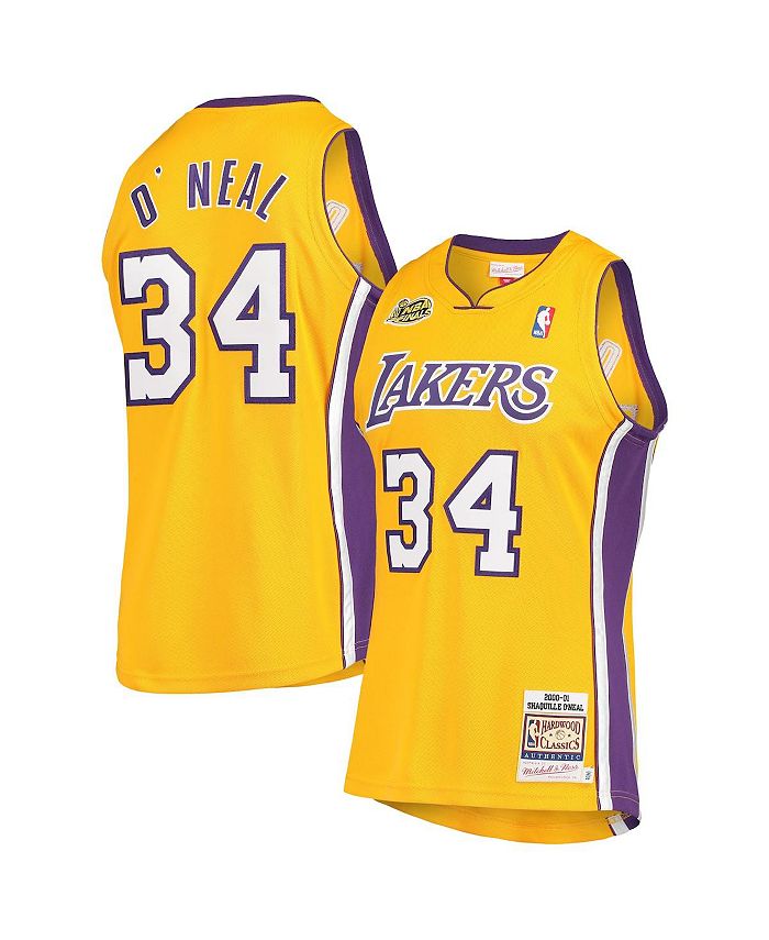 Shaquille O'Neal Los Angeles Lakers Mitchell & Ness 2000 NBA Finals  Hardwood Classics Authentic Jersey - Gold