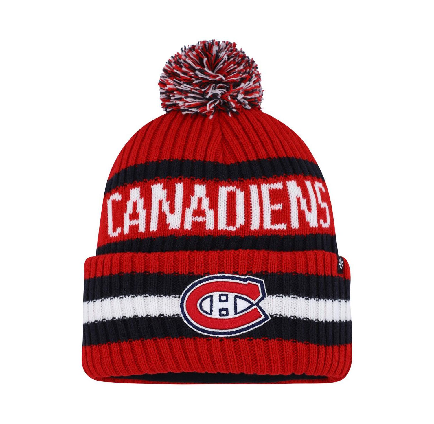 Men's Red Montreal Canadiens Bering Cuffed Knit Hat with Pom