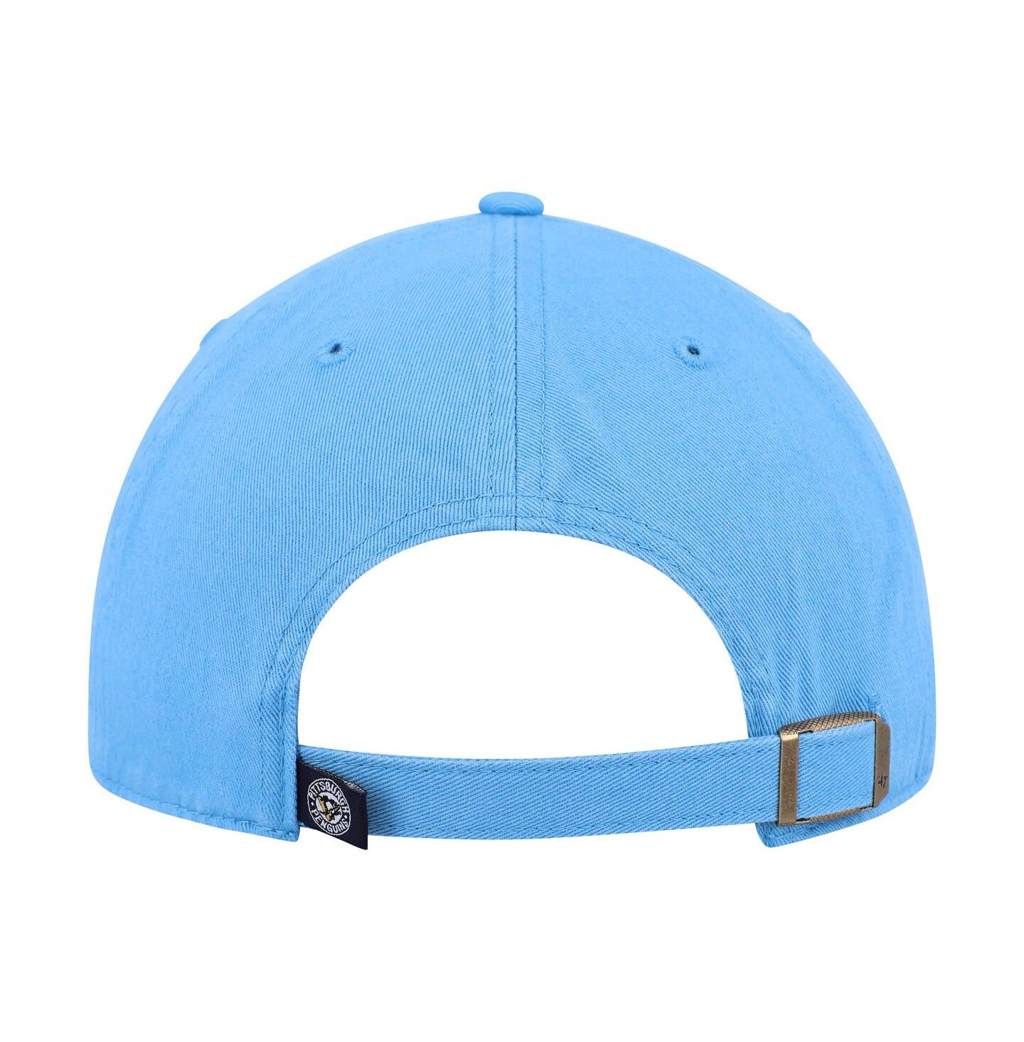 Мужская кепка '47 Brand Light Blue Pittsburgh Penguins Clean Up Adjustable Hat — фото 2