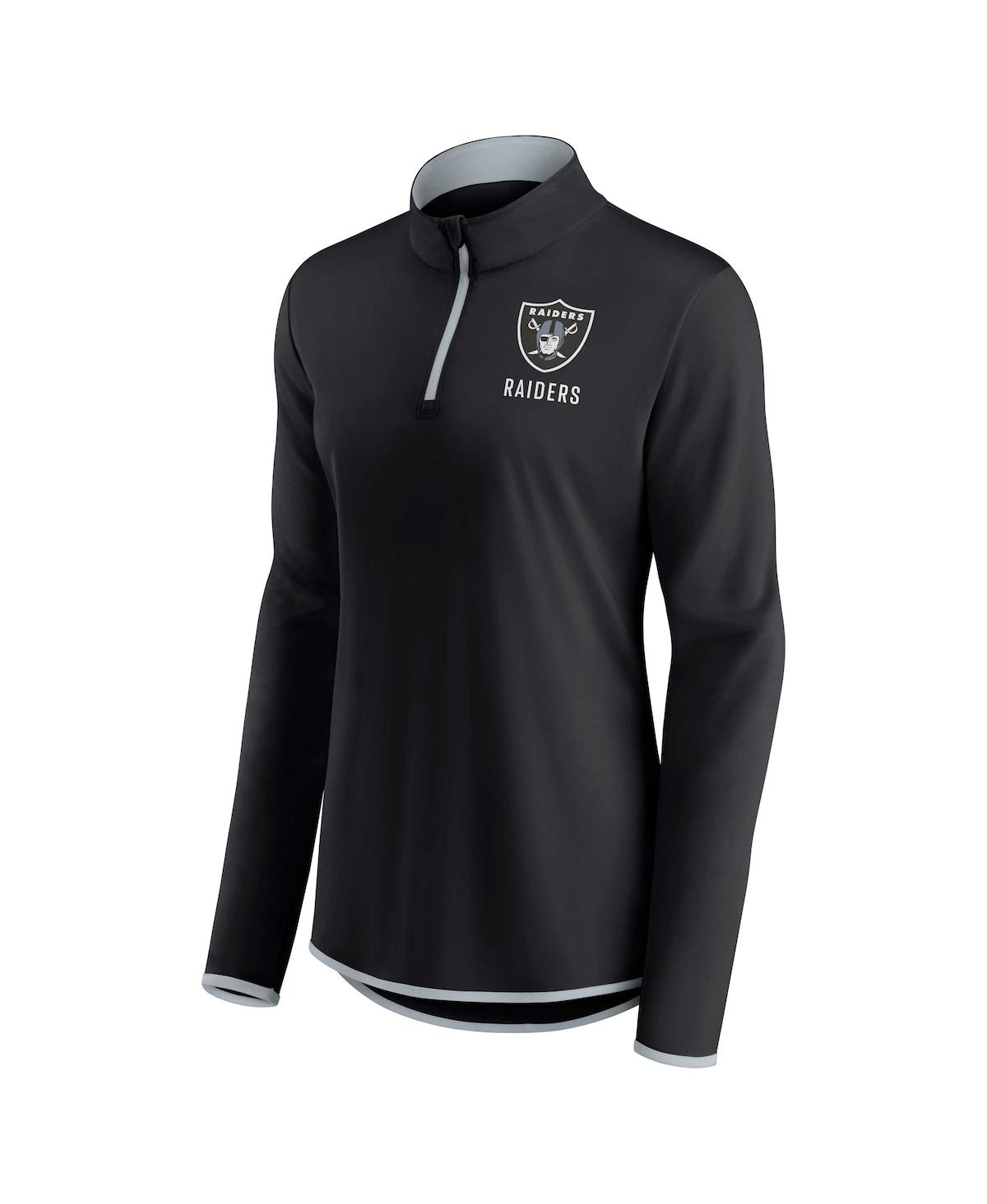 Fanatics Branded Black Las Vegas Raiders Worth The Drive Quarter-zip Top In Black
