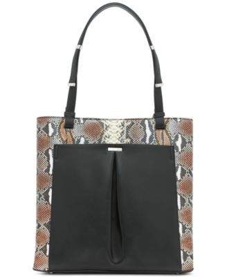 Calvin Klein - Nickel Medium Python Faux Leather Tote