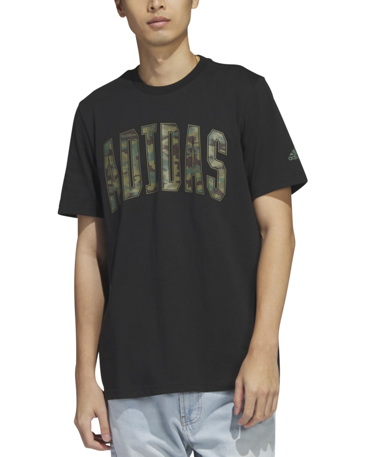 Adidas Originals Adidas Men's Sportswear Varsity Camo Logo T-shirt In Black