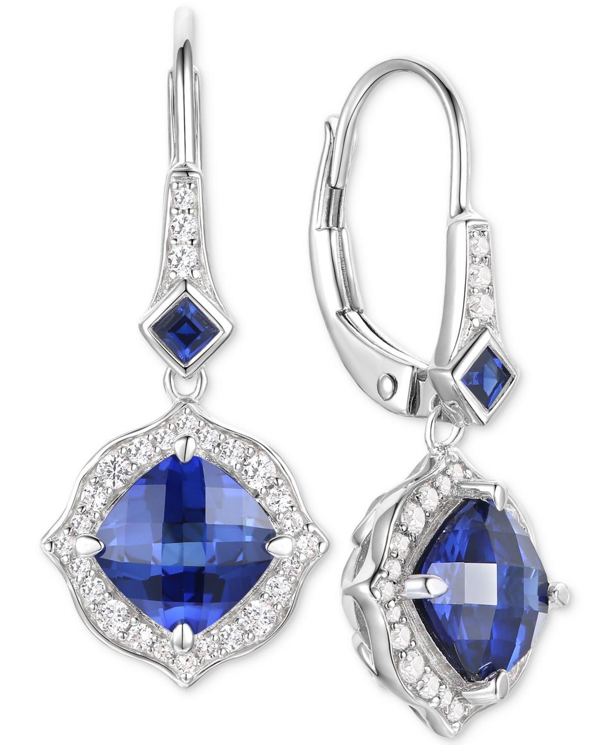 3-Pc. Set Lab-Grown(5-7/8 ct. t.w.) & Lab-Grown White(3/4 ct. t.w.) Heart Pendant Necklace, Ring, & Stud Earrings in 14k Gold-Plat