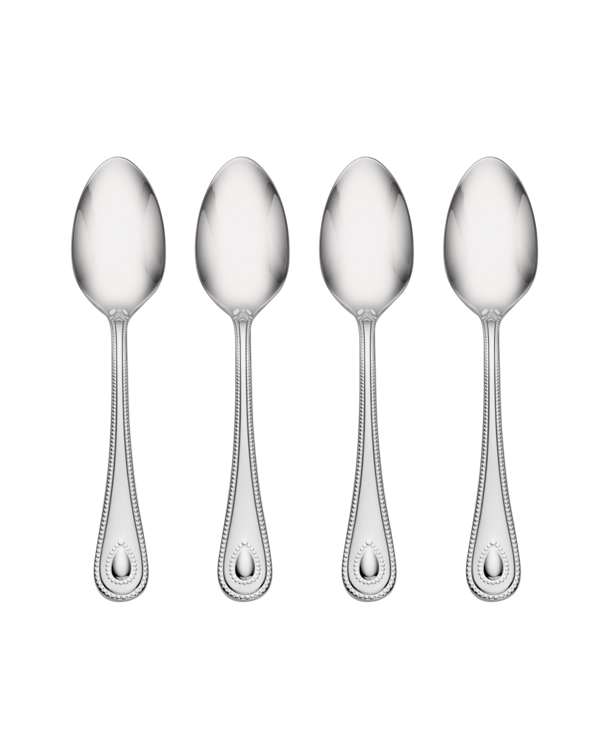 Shop Lenox French Perle Dinner Spoons, Set Of 4 In Metallic