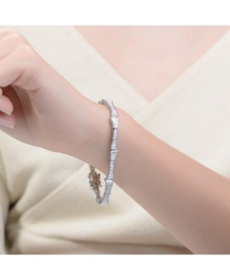 White Gold Plated Clear Cubic Zirconia Tennis Bracelet