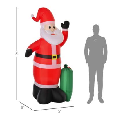 8ft Christmas Inflatable Santa Claus w/ Gift Bag Outdoor Decorations