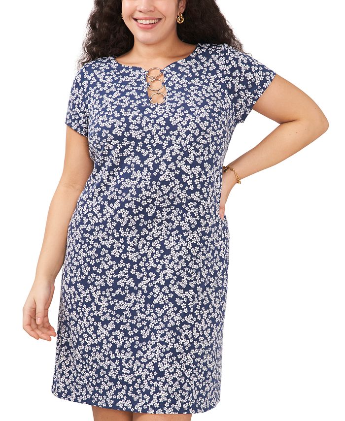 Msk Plus Size Floral Print Grommet Trim Dress Macys 8217