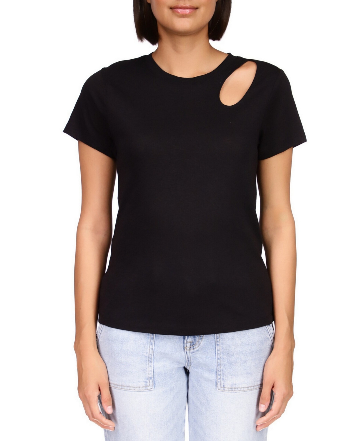 Sanctuary Cut Out Tee In Black
