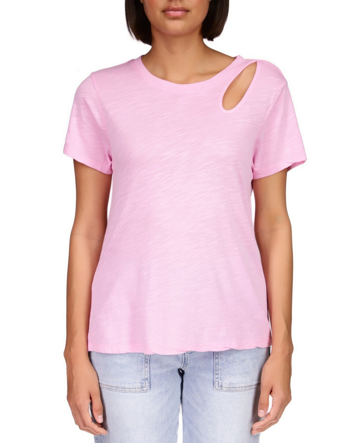 Sanctuary Cut Out Tee In Pink No3