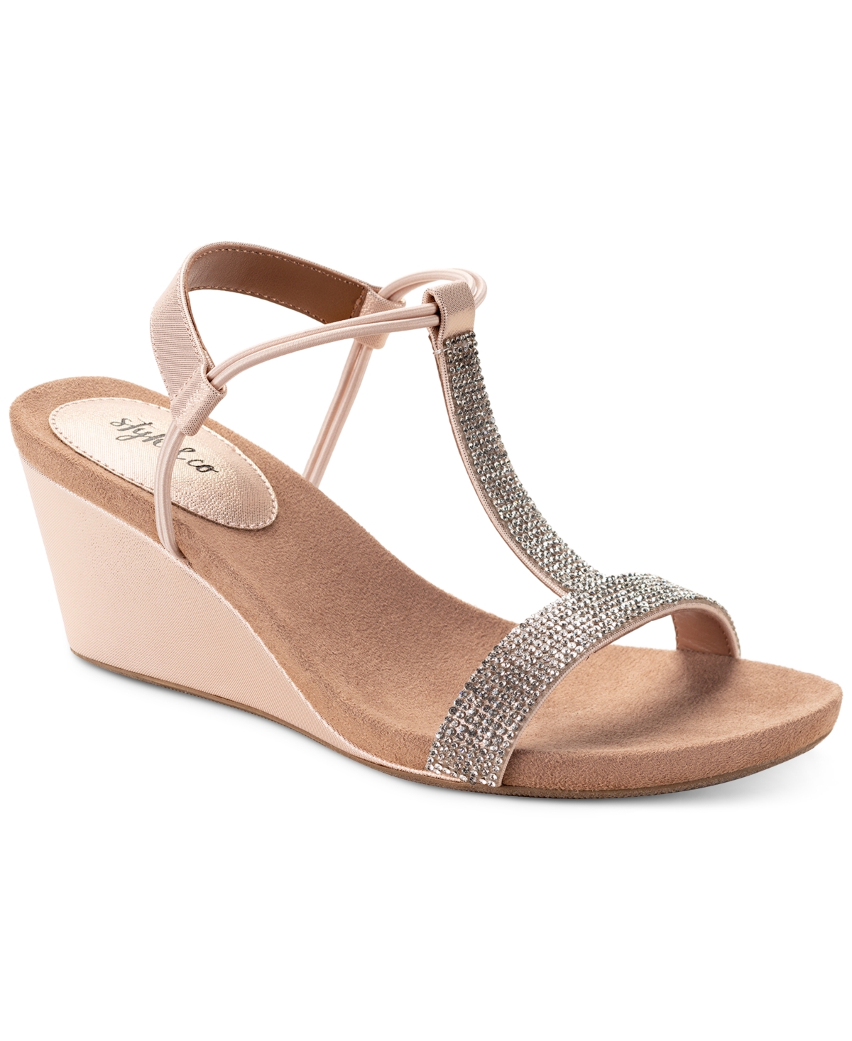 Style & Co Mulan Embellished Wedge Sandals, Created Macy's Women's