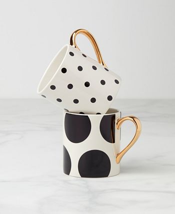 Kate Spade on the Dot Assorted Mugs 2 Piece Set, Service for 2 - Macy's