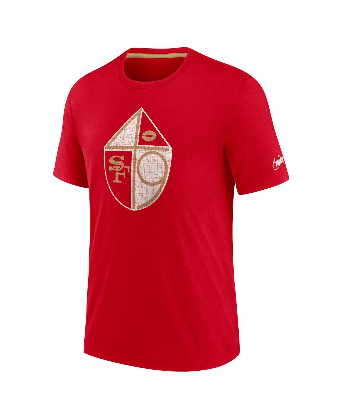 Shop Nike Men's  Scarlet Distressed San Francisco 49ers Playback Logo Tri-blend T-shirt