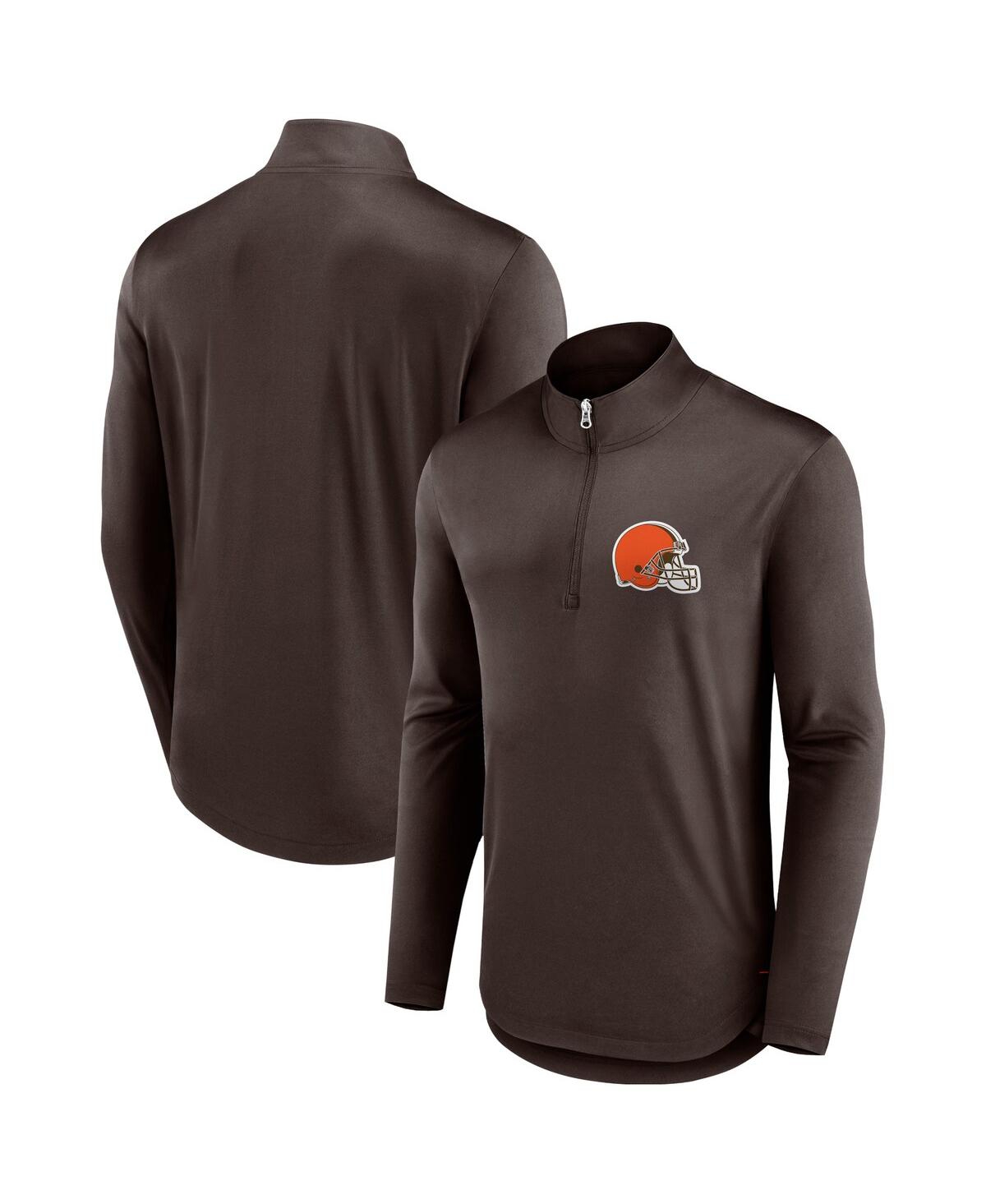 Shop Fanatics Men's  Brown Cleveland Browns Tough Minded Quarter-zip Top