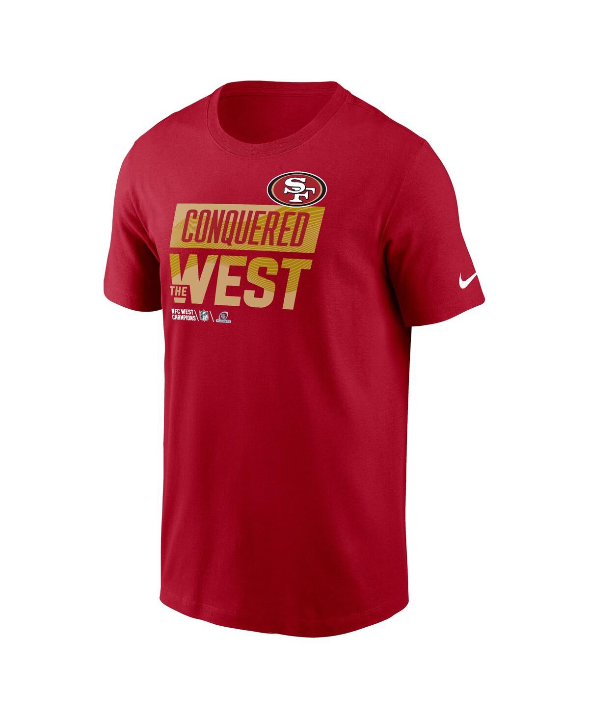 Men's NikeSan Francisco 49ers 2022 Nfc West Division Champions Locker Room Trophy Collection T-shirt - Scarlet
