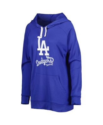Women's Royal Los Angeles Dodgers Pre-Game Raglan Pullover Hoodie