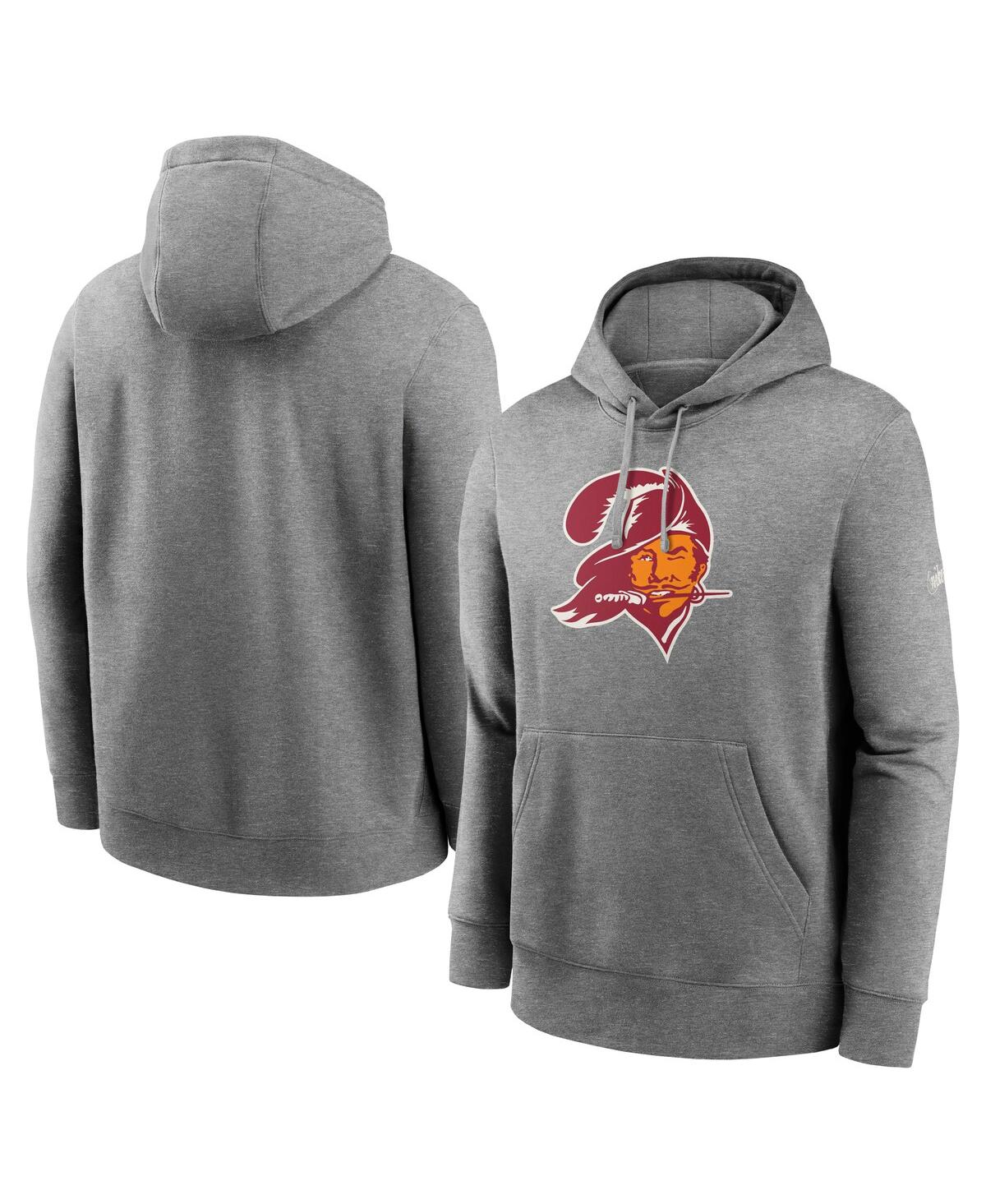 Men's NikeTampa Bay Buccaneers Rewind Club Fleece Pullover Hoodie - Heathered Gray