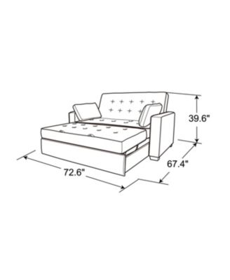72.6" W Polyester Augustus Queen Convertible Sofa