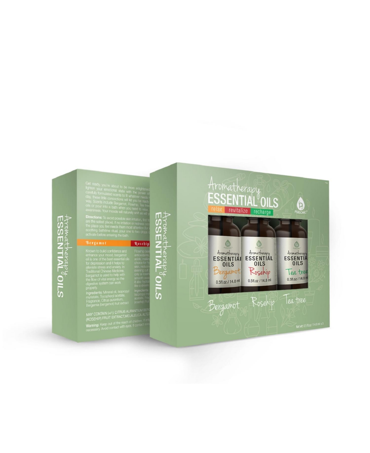 Aromatherapy Essential Oils (Bergamot, Rosehip, Tea Tree) - Natural