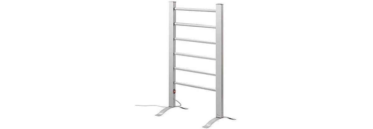 6-Bar Freestanding or Wall Mountable Towel Warmer - Silver