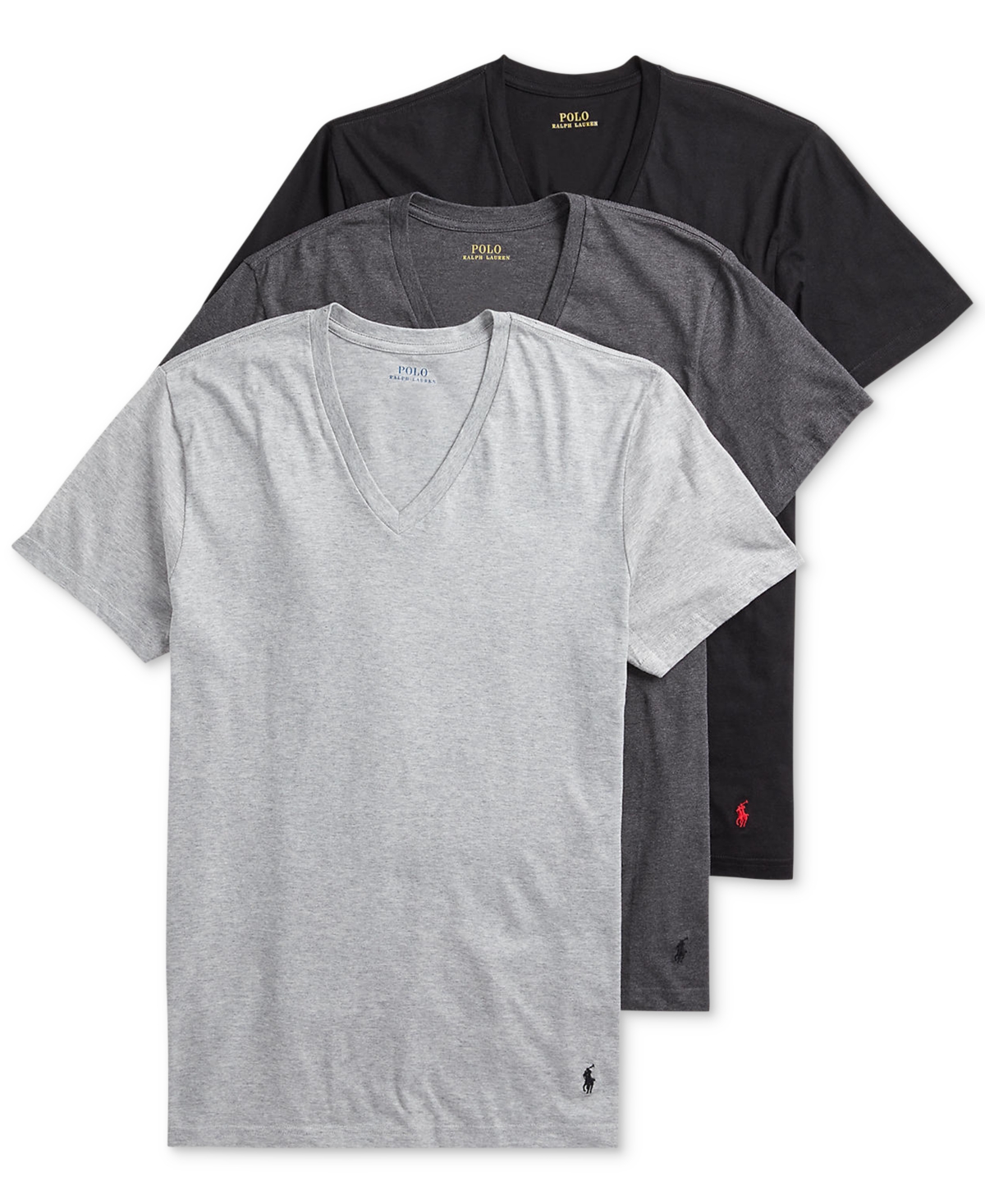 Polo Ralph Lauren Men's V-neck Classic Undershirt 3-pack In Andover,madison,black