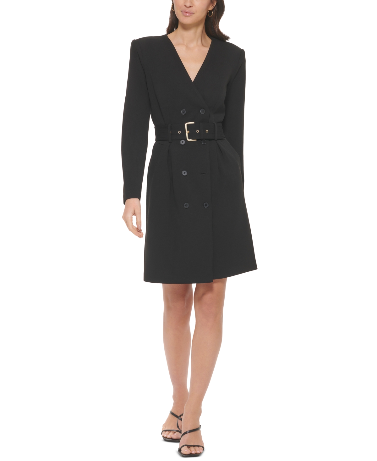 Calvin Klein Women s Belted Double breasted Blazer Wrap Dress In