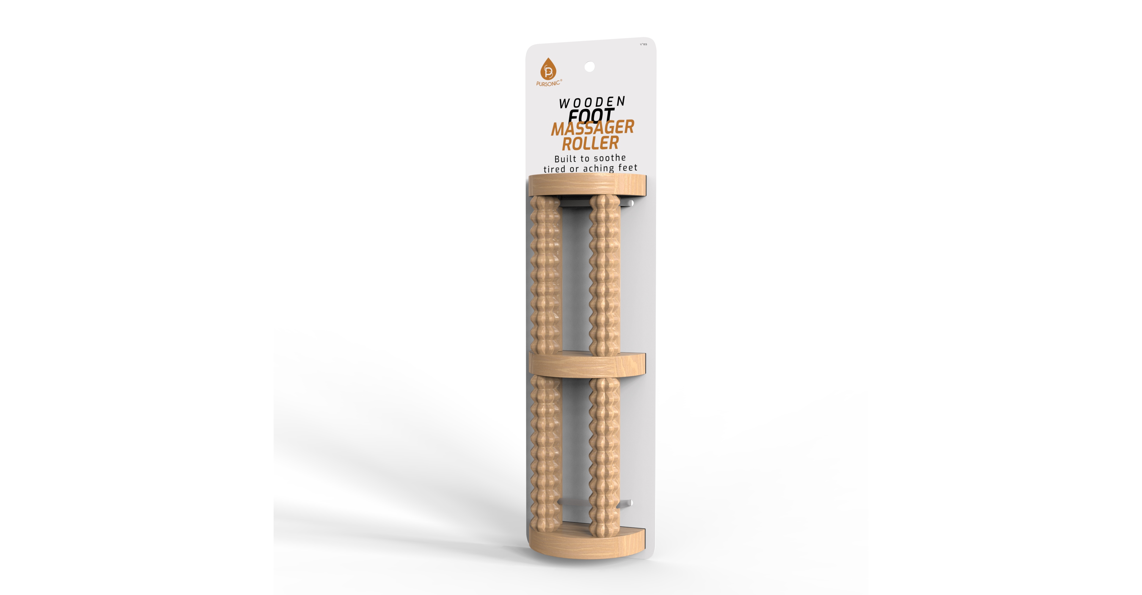 Pursonic Wooden Foot Massager with Dual Rollers