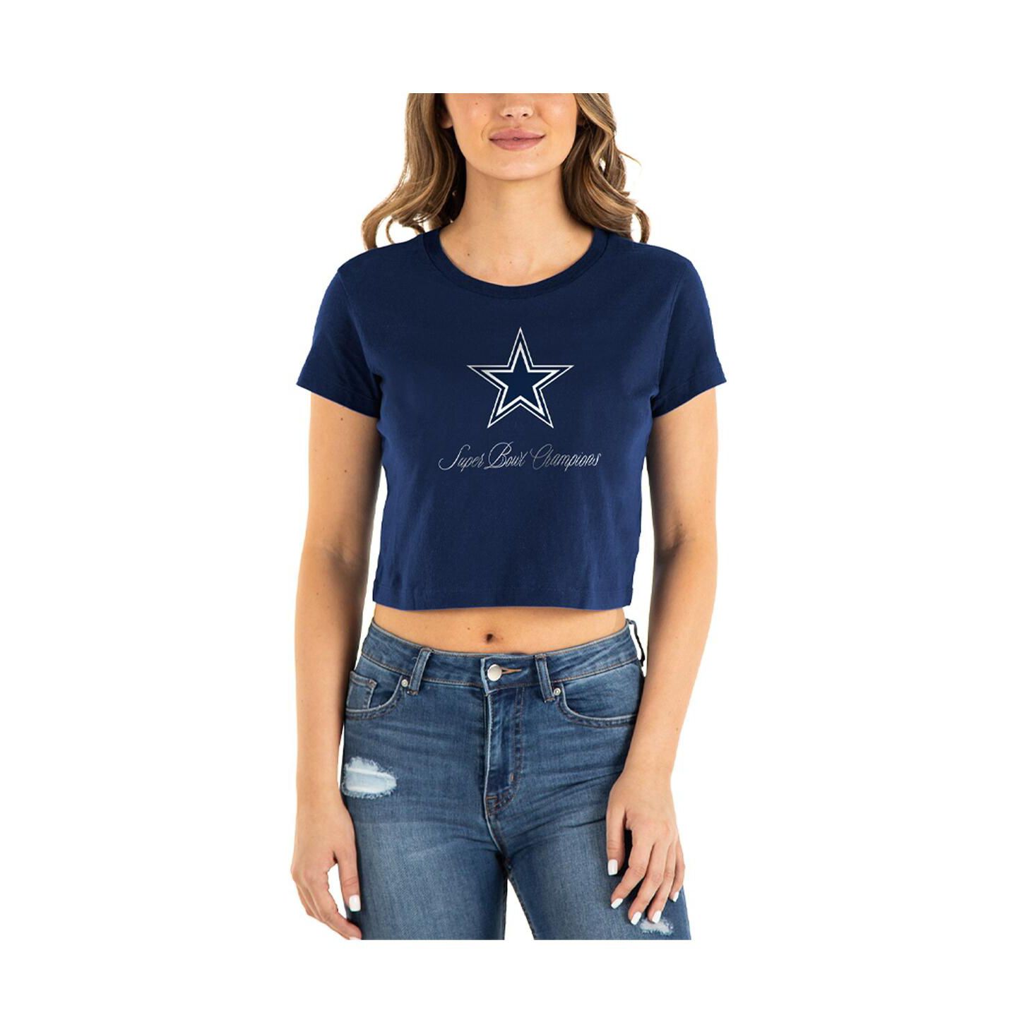 Женская футболка New Era Navy Dallas Cowboys Historic Champs — фото 3
