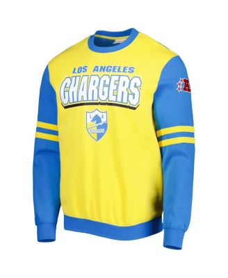 Men's Gold Los Angeles Chargers All Over 2.0 Pullover Sweatshirt