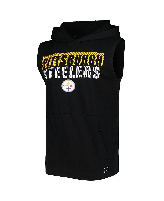 Msx By Michael Strahan Mens Black Pittsburgh Steelers Relay Sleeveless Pullover Hoodie Macys 