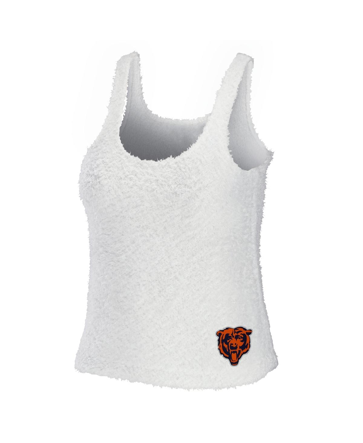 Shop Wear By Erin Andrews Women's  Cream Chicago Bears Plus Size Cozy Scoop Neck Tank Top And Pants Set