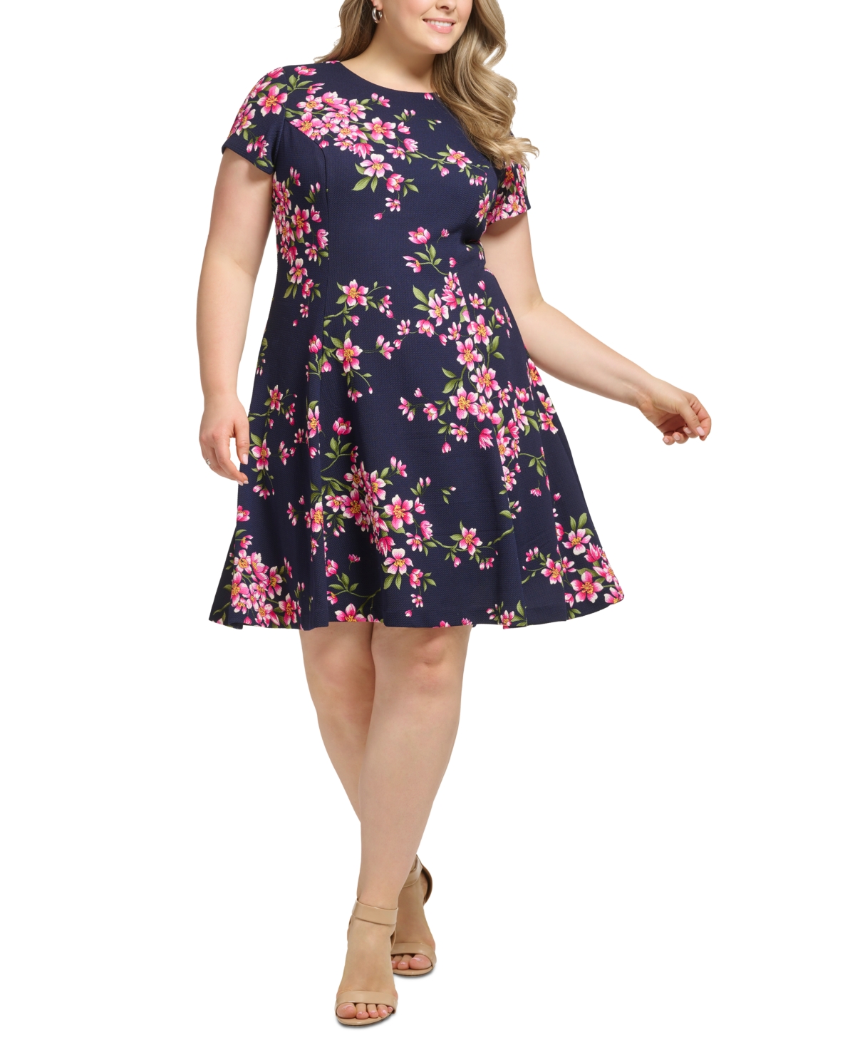 Jessica Howard Plus Size Printed Fit & Flare Dress