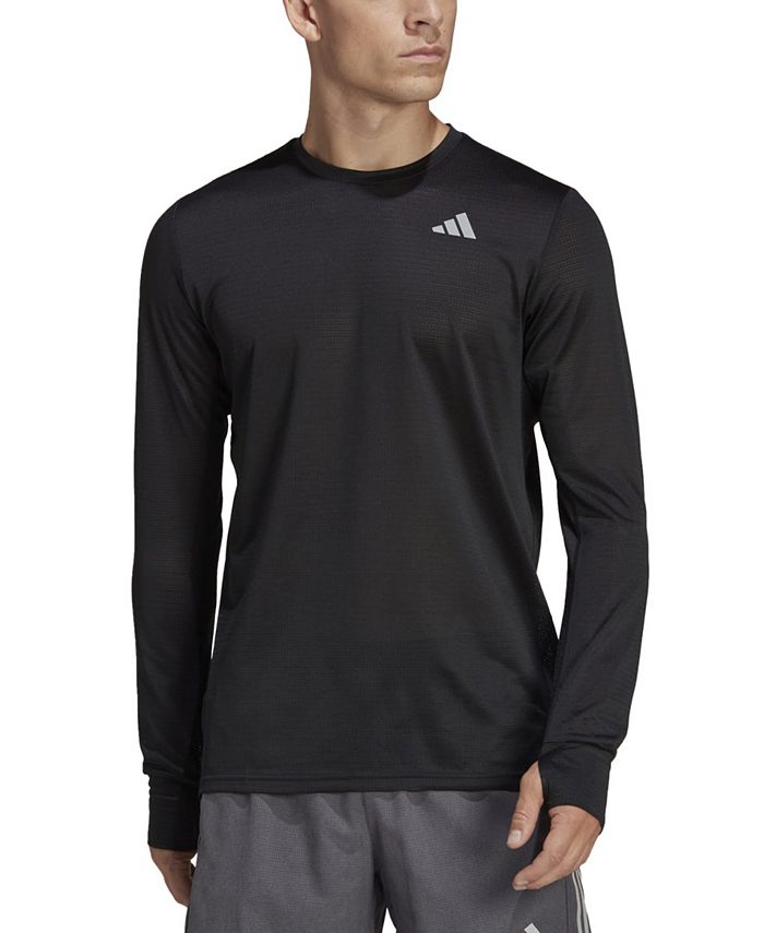 adidas Men's Own the Run Performance AEROREADY Long-Sleeve T-Shirt - Macy's