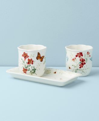 Lenox Butterfly Meadow 3-Piece Herb Pots Tray Set