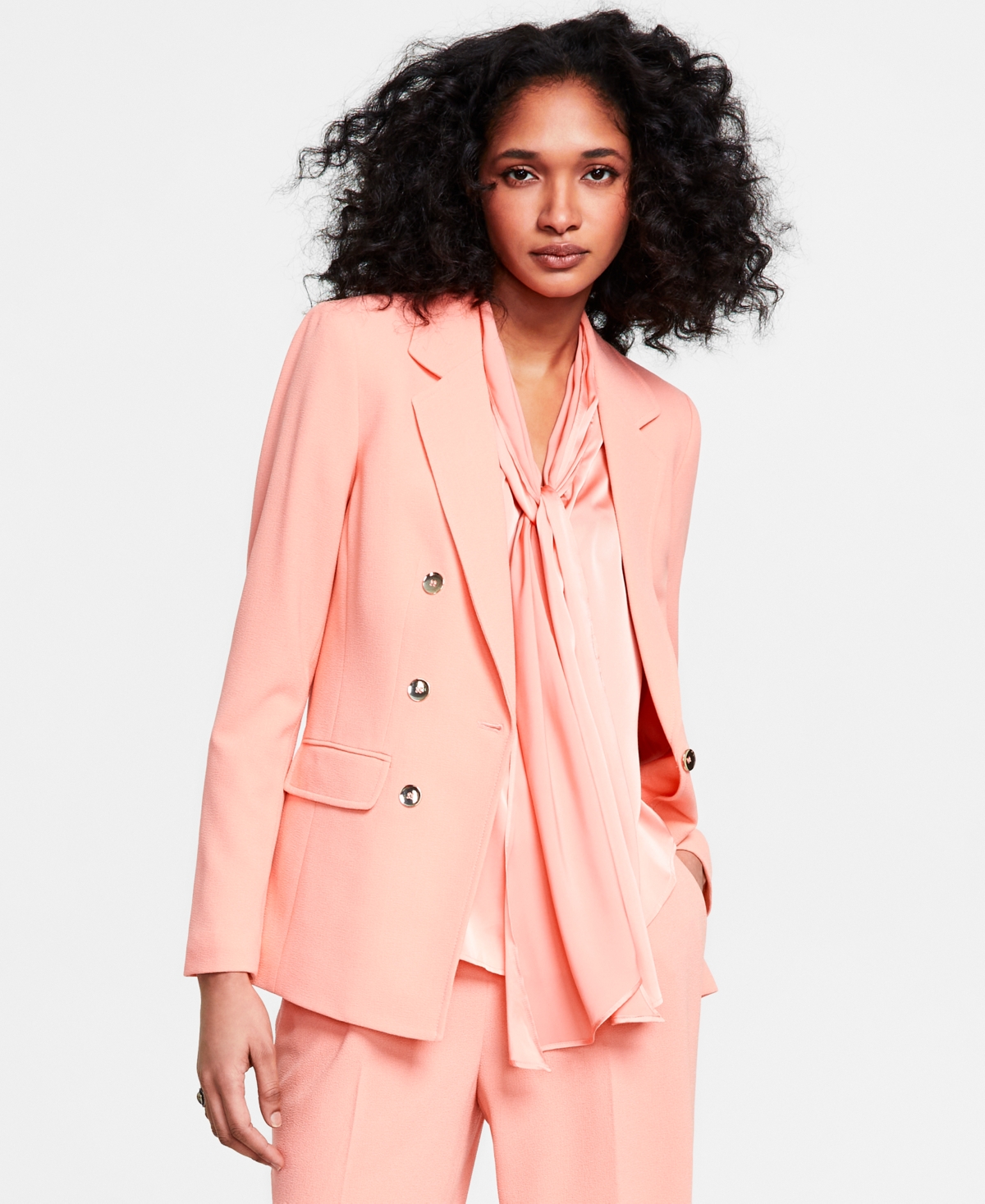 Bar Iii Women's Textured-Crepe Button-Front Blazer, Created for Macy's