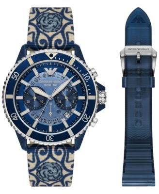 Emporio Armani - Men's Chronograph Multicolor Strap Watch Set 44mm