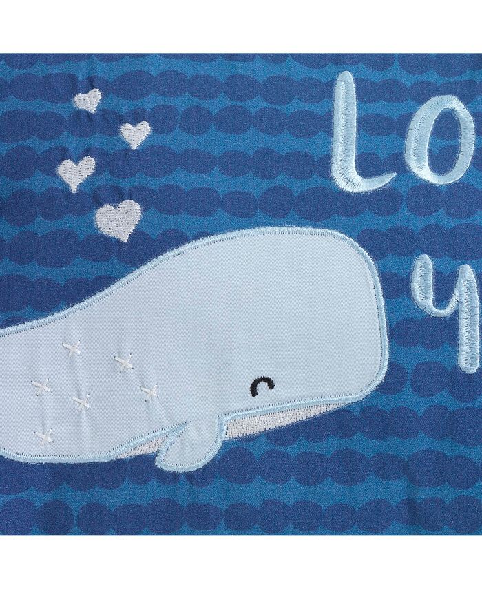 Lambs & Ivy Oceania Blue I Whale Always Love You Nautical Ocean Theme Decorative Nursery Throw