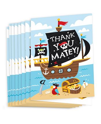 Big Dot of Happiness Pirate Ship Adventures - Skull Birthday Party Money and Gift Card Sleeves - Nifty Gifty Card Holders - Set of 8