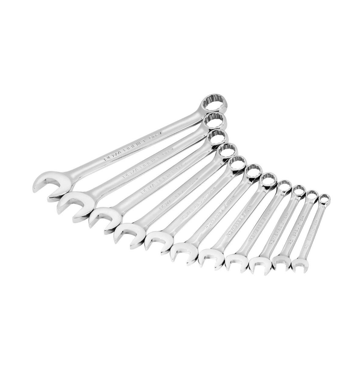 11 Piece Sae Combination Wrench Set - Silver