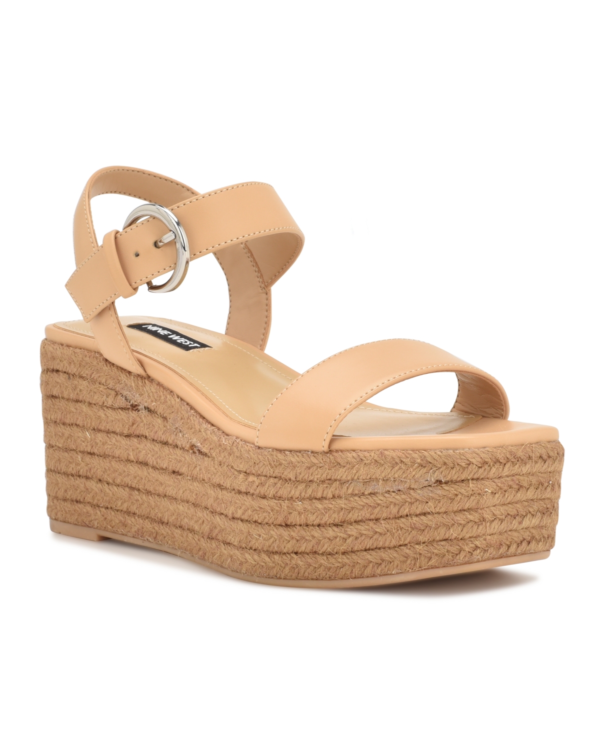 Nine West Nillo Platform Wedge Sandal In Light Natural