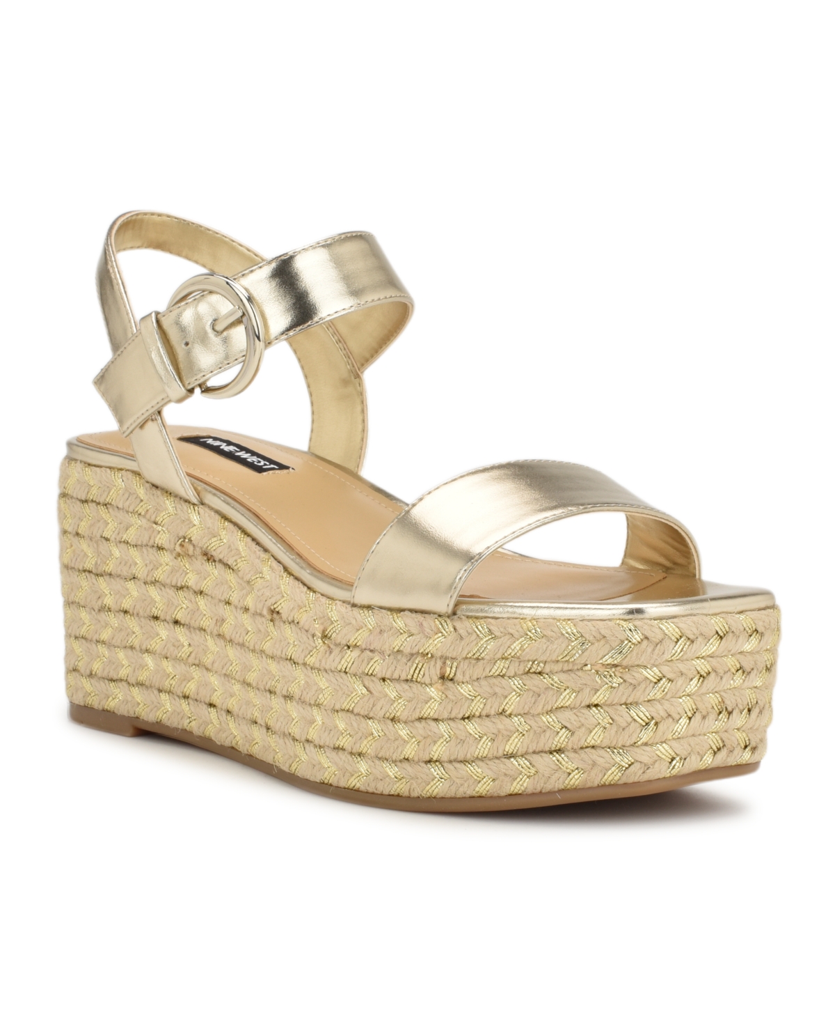 Nine West Nillo Platform Wedge Sandal In Gold