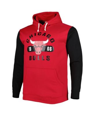Men's Red, Black Chicago Bulls Big and Tall Bold Attack Pullover Hoodie