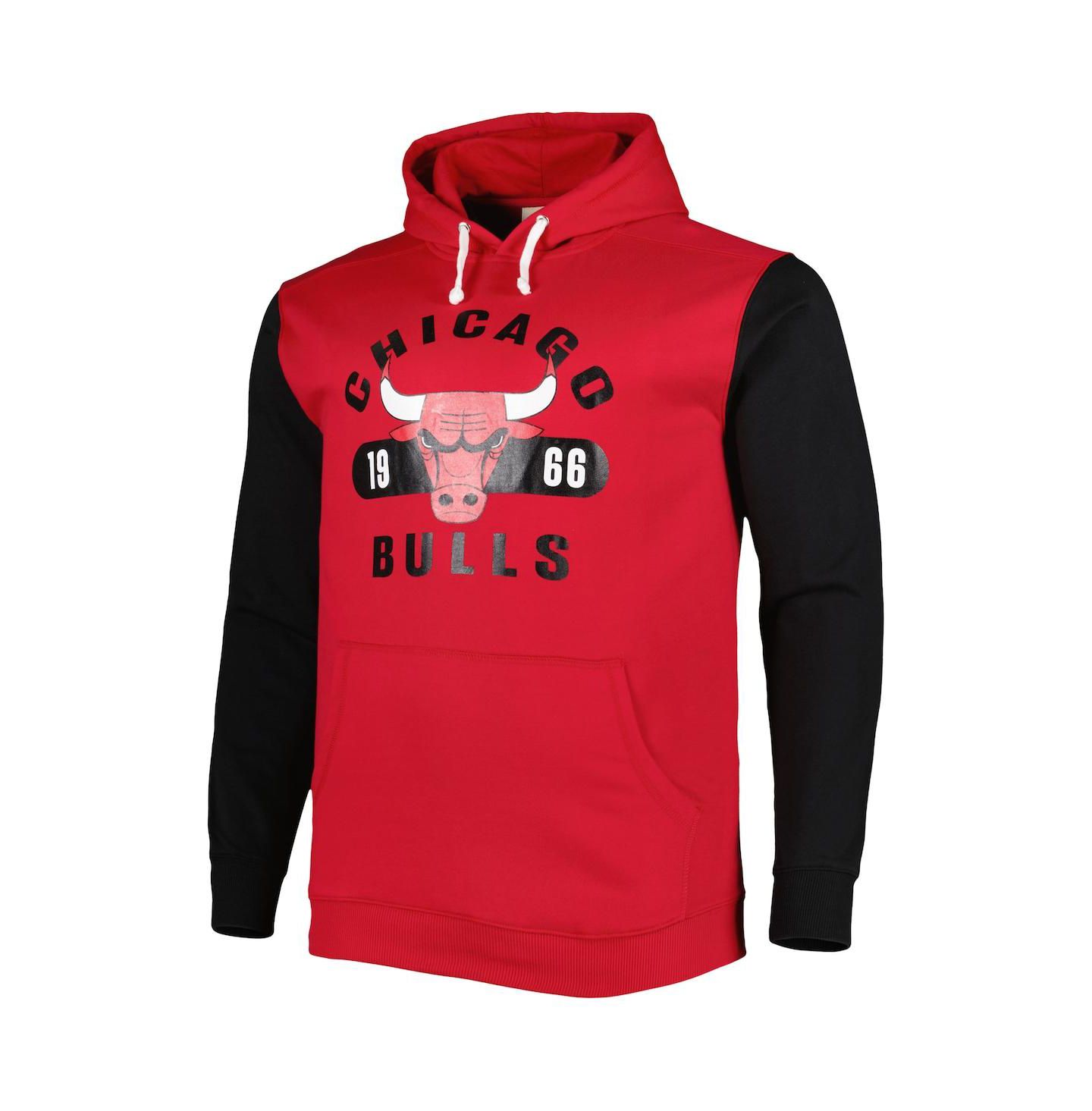 Мужское худи Fanatics Red, Black Chicago Bulls Big and Tall Bold Attack Pullover — фото 3